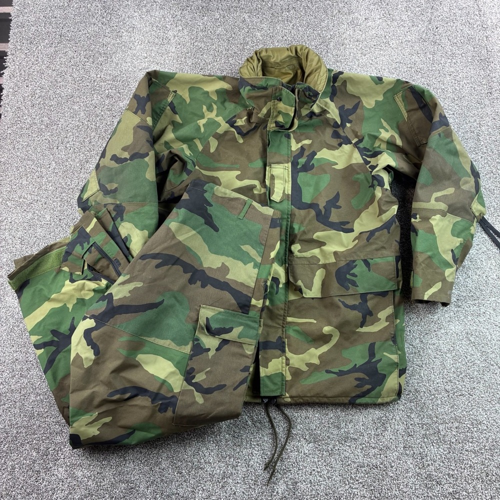 Tennier Industries ECWCS Cold Wet Weather Parka Pants Set Medium Woodland Camo